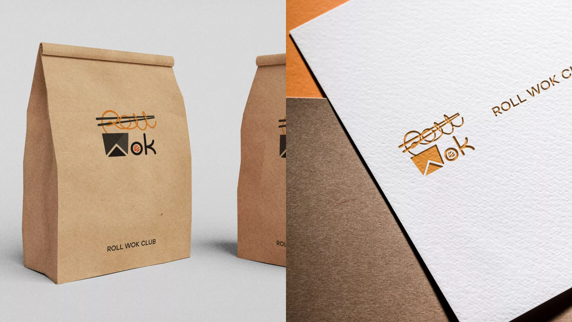 Разработка логотипа суши-бара «Roll Wok Club» в Коркино