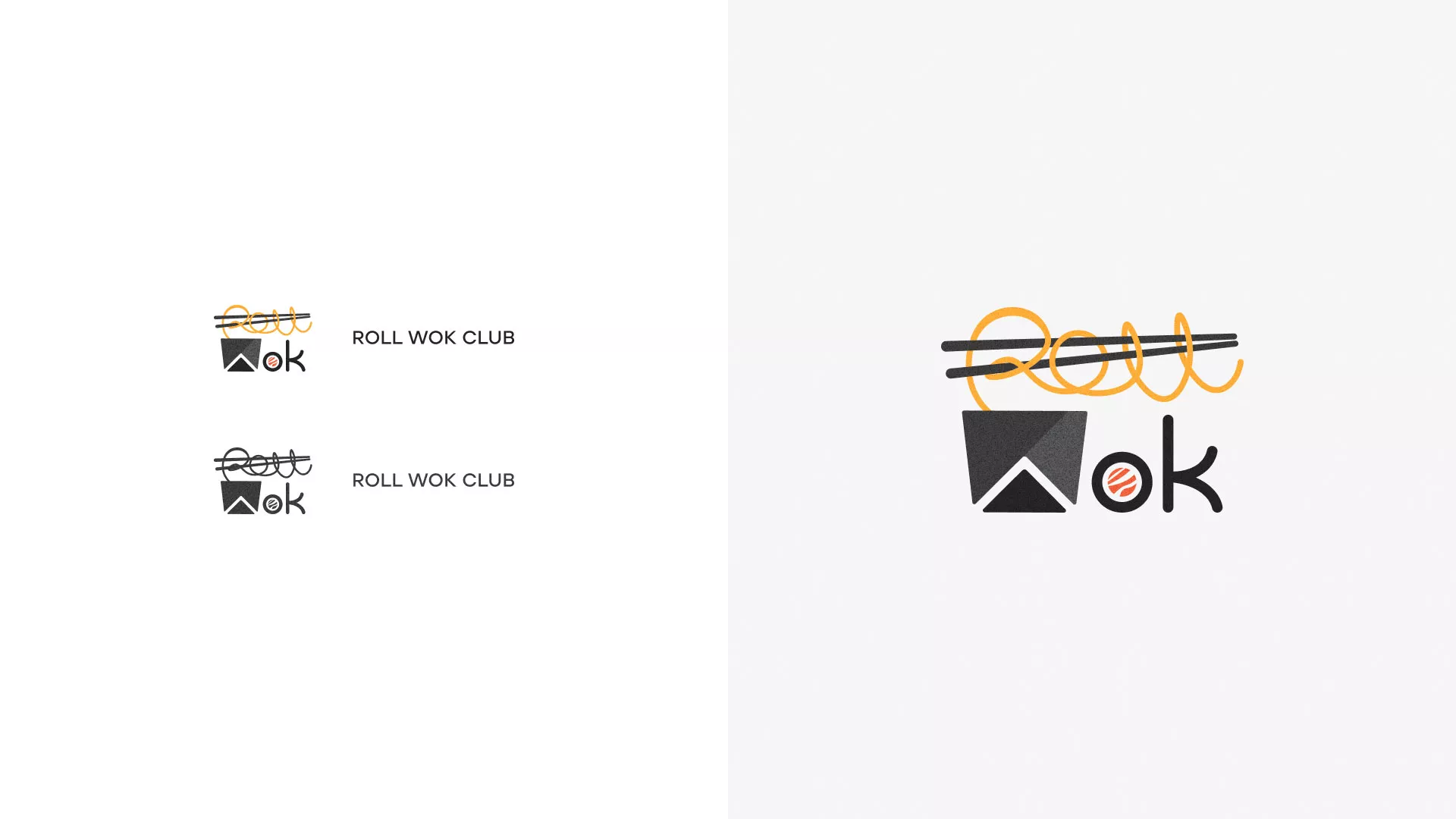 Разработка логотипа суши-бара «Roll Wok Club» в Коркино
