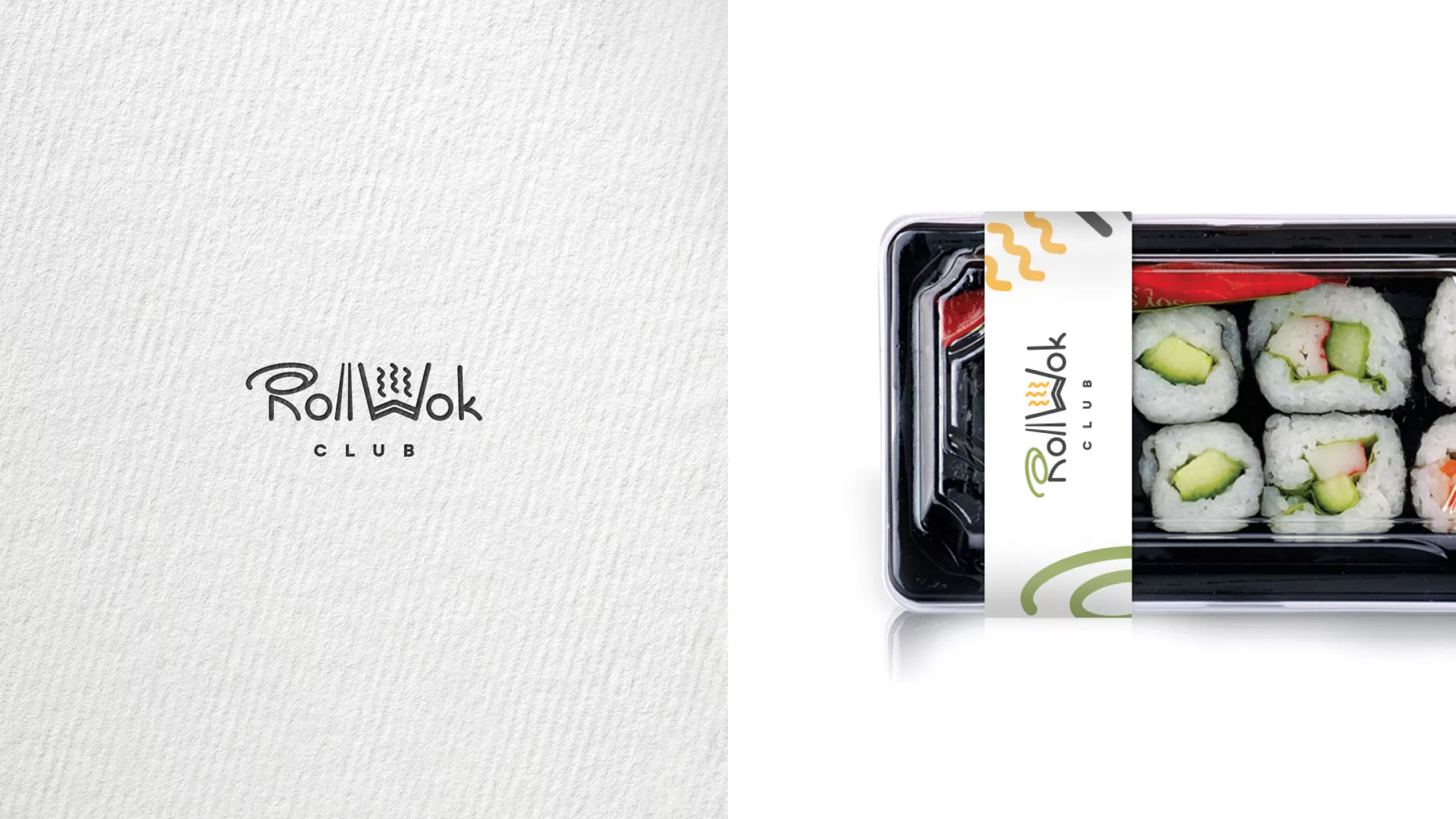 Разработка наклеек для суши-бара «Roll Wok Club» в Коркино