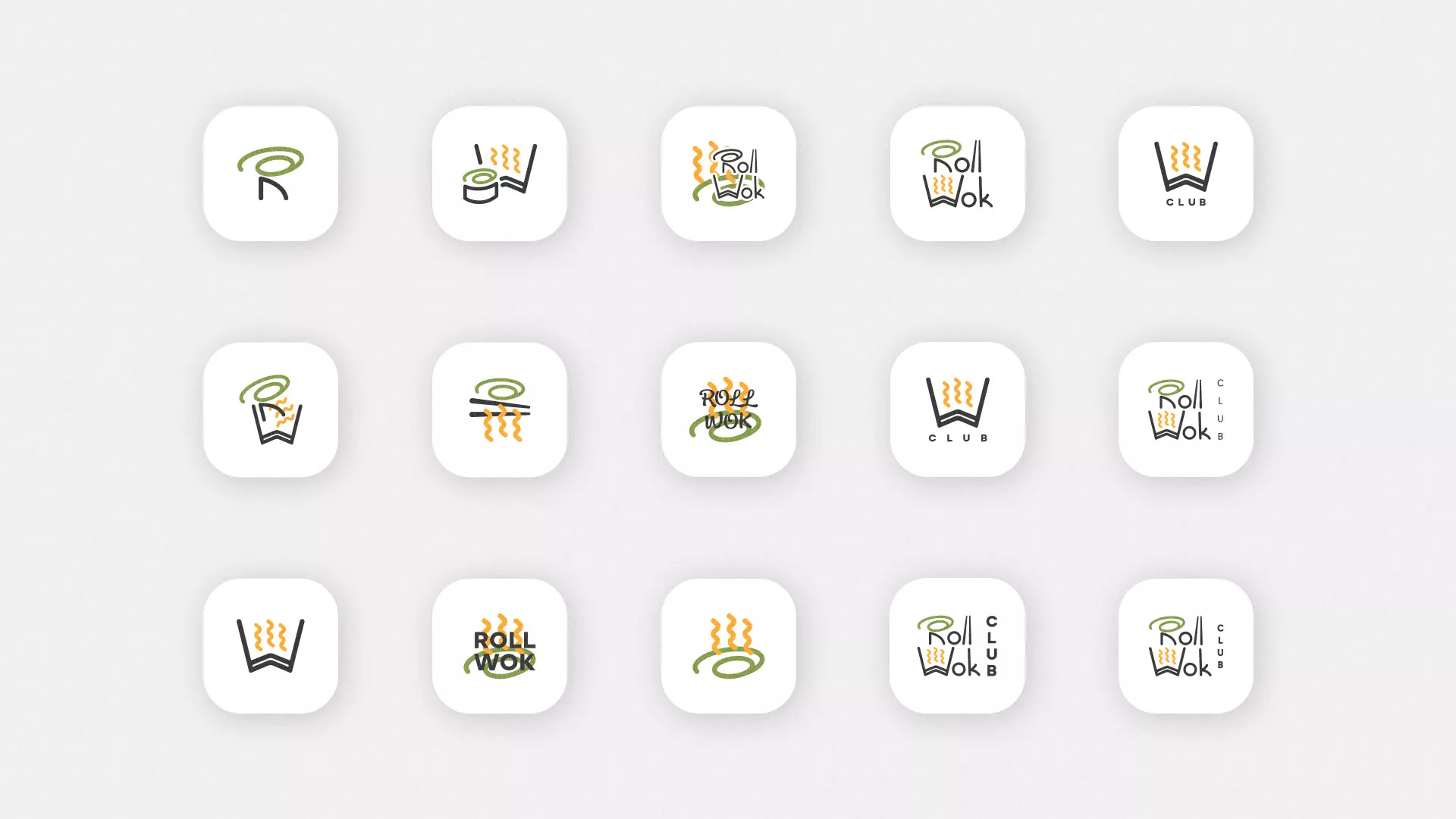Разработка иконки приложения суши-бара «Roll Wok Club» в Коркино